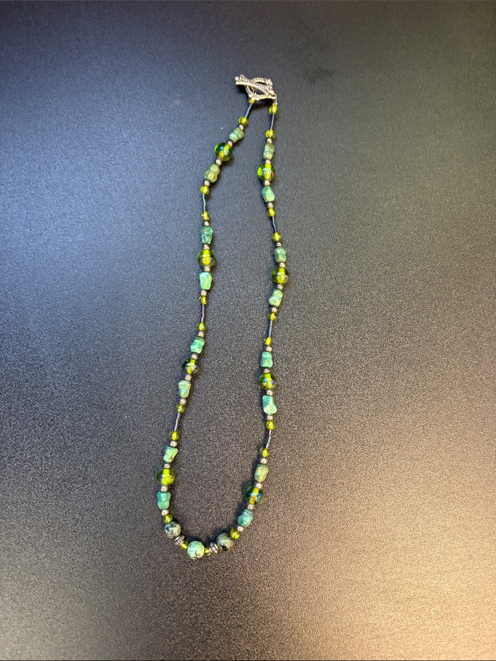 Handmade Green Beaded Women's Necklace